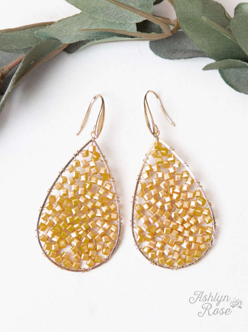 Dream Weaver Drop Earrings, Mustard
