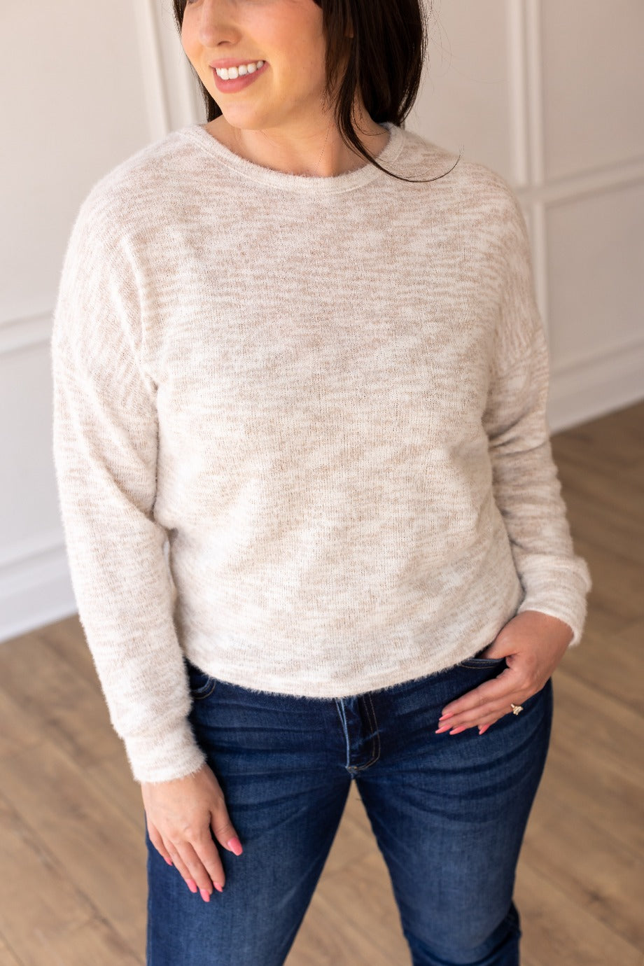 Brighter Day Cream Heathered Sweater