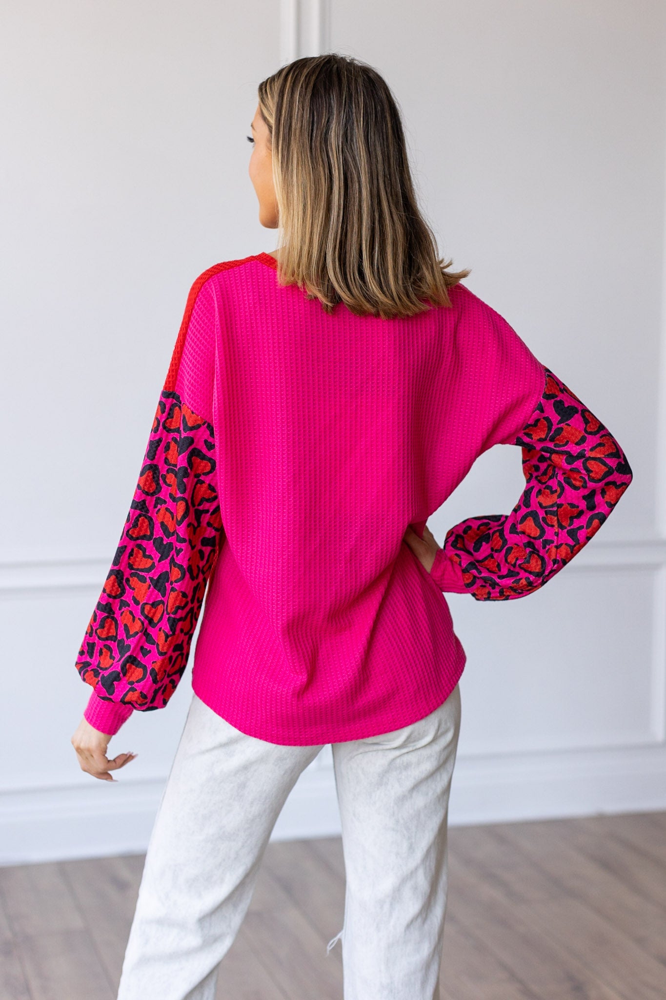 Wild Romance Color-Block Waffle Knit