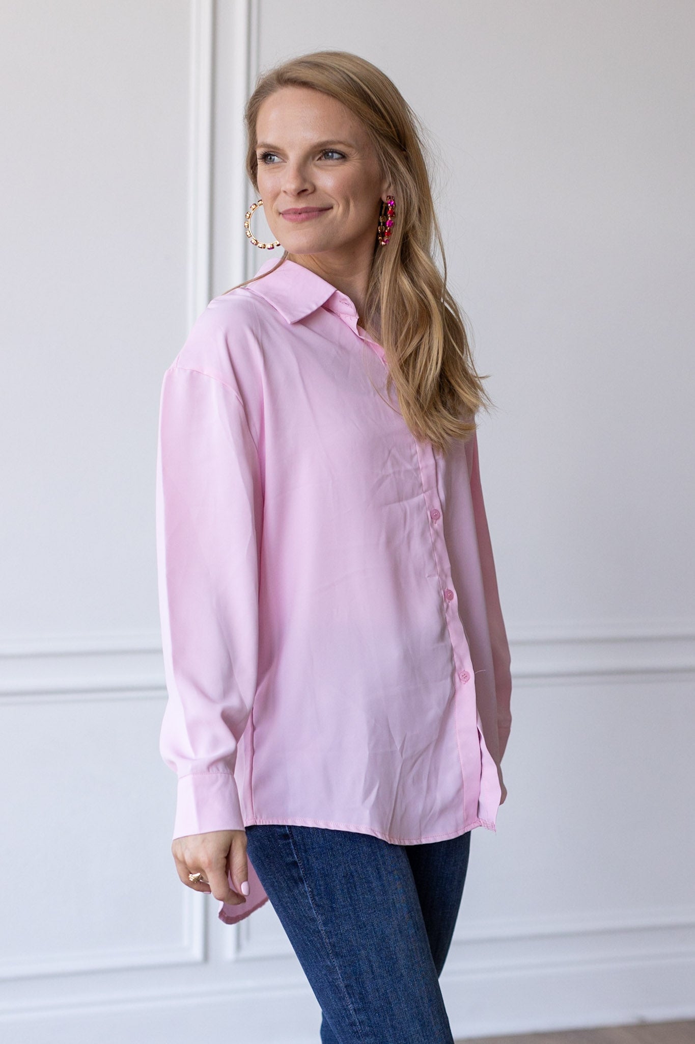 Kathryn Classic Button-Up, Light Pink