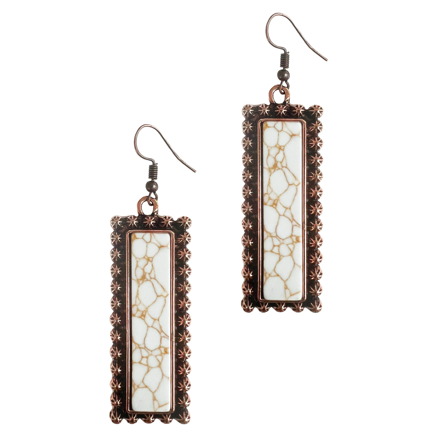 Getting Rowdy Cream Stone Earrings