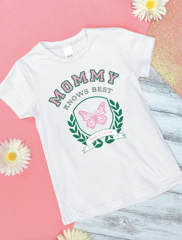 Mommy knows best on Girls' White Cuff Tee