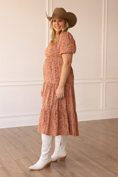 The Elizabeth Tiered Dress, Orange