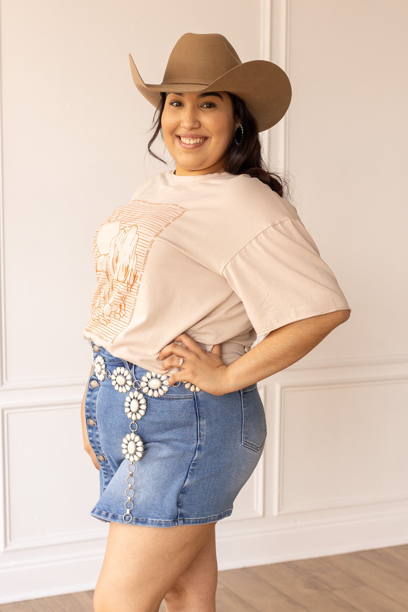 Wanderlust and Desert Dust T-Shirt, Beige