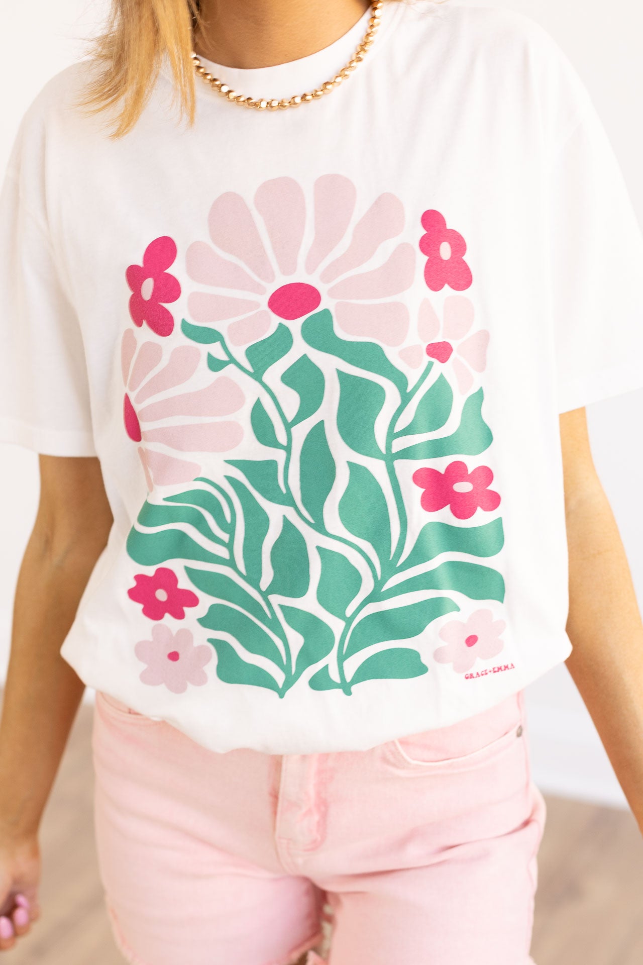 Flowers Stand Tall Tee, White