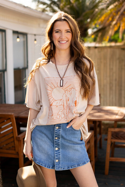 Wanderlust and Desert Dust T-Shirt, Beige