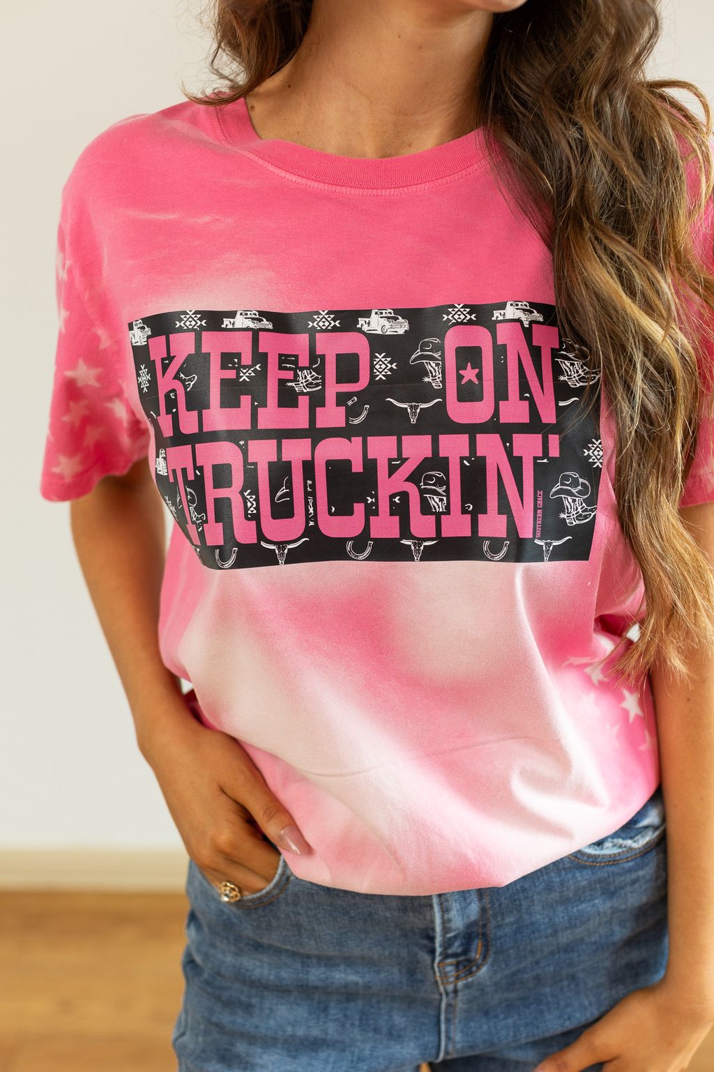 Keep On Truckin' Tee, Pink