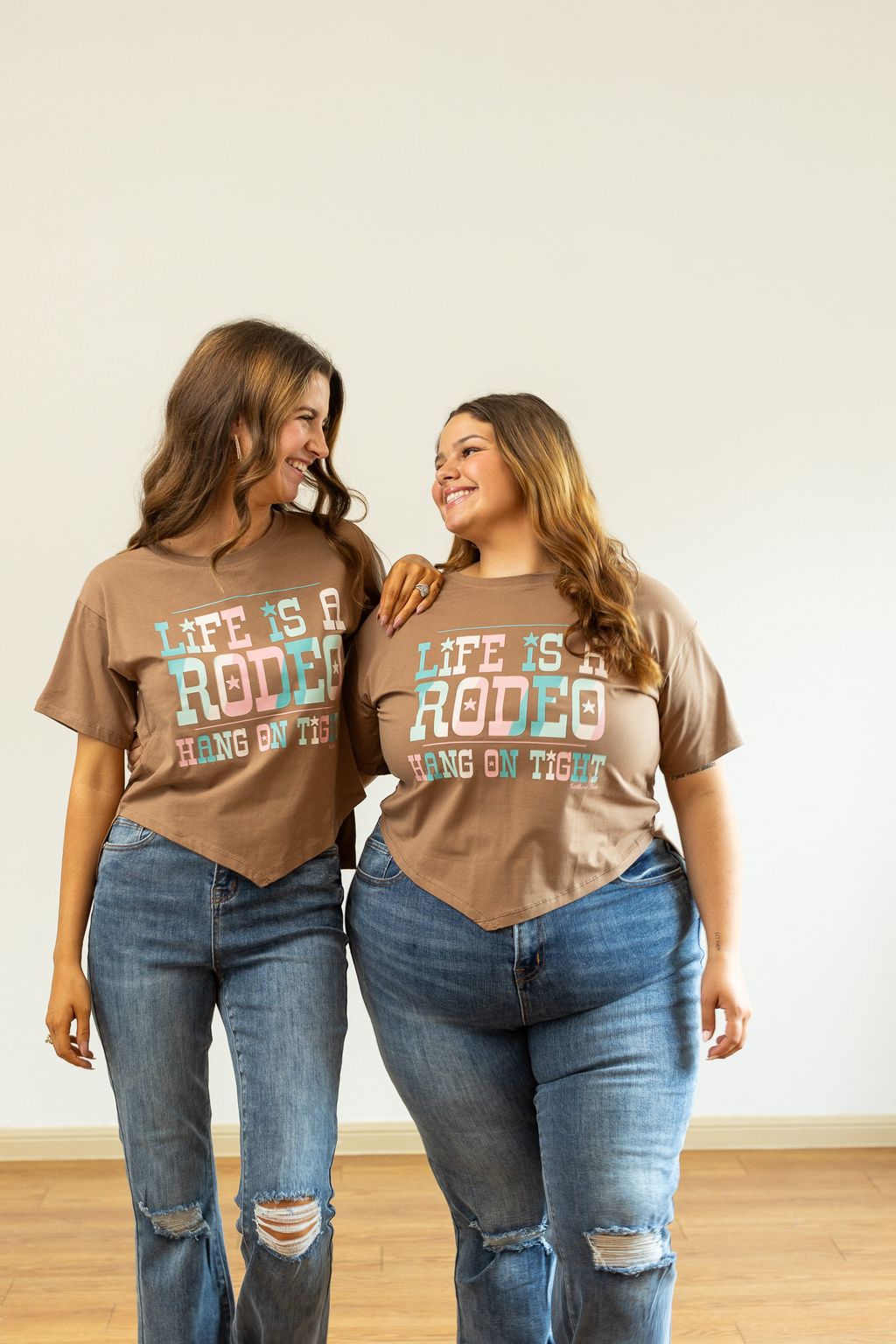 Life is a Rodeo Mom Crop, Tan