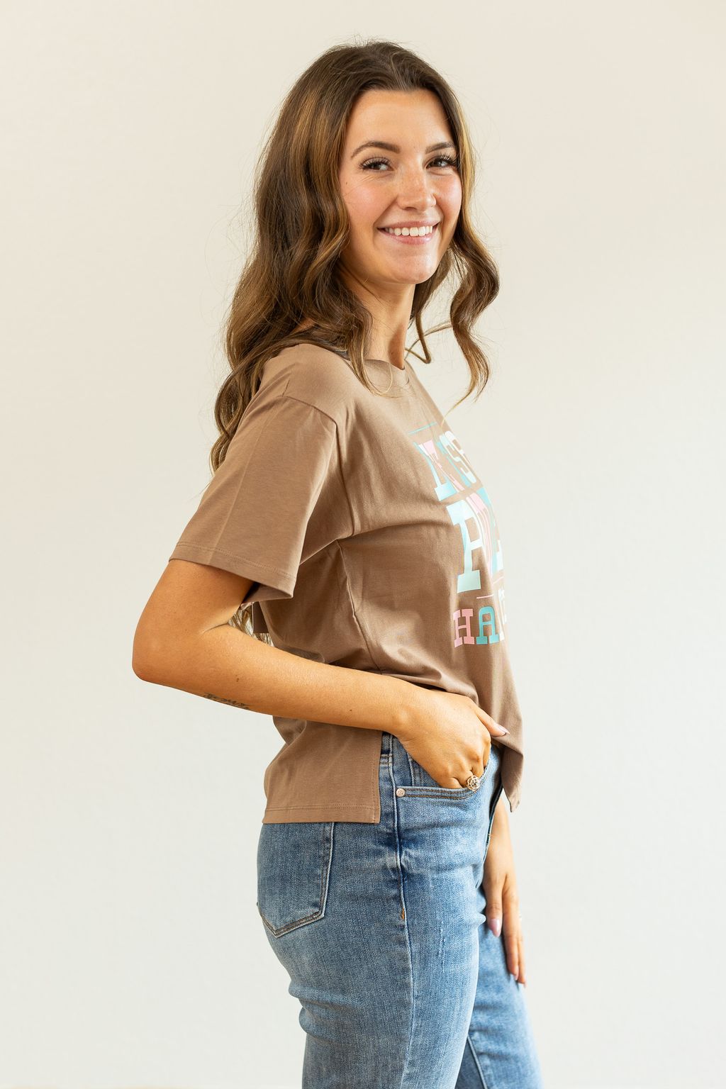Life is a Rodeo Mom Crop, Tan
