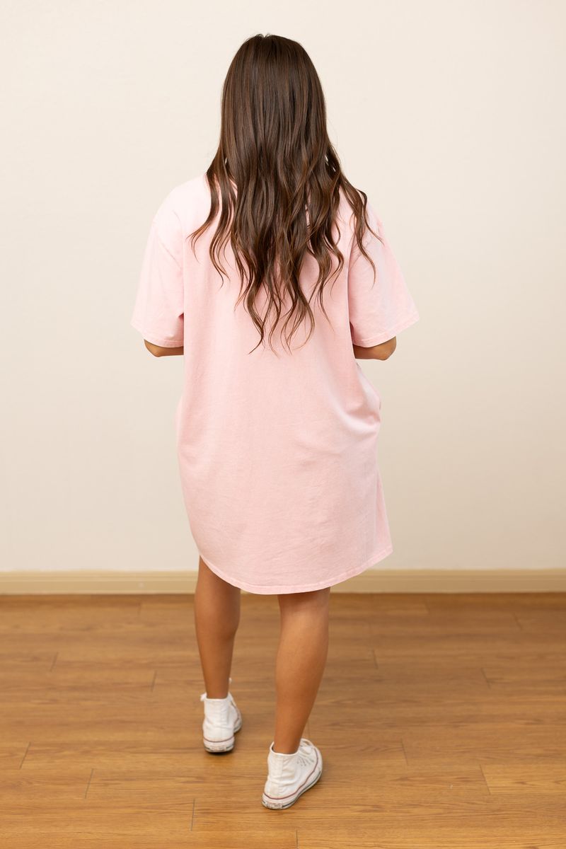 See You Later Alligator on Pink Wash Tee Shirt Dress With Pockets