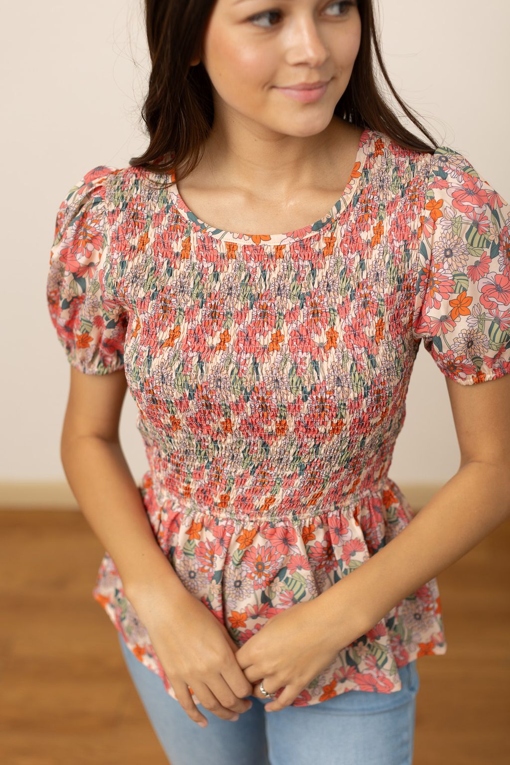 Floral Smocked Blouse