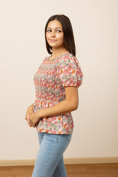 Floral Smocked Blouse