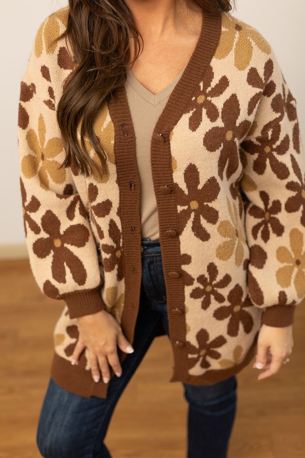 The Arabella Brown Floral Cardigan