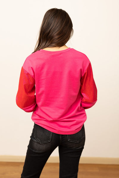 Shiny Skull Hot Pink Sweatshirt