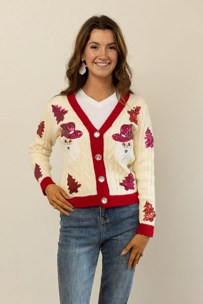 Cowboy Santa Patches Cardigan