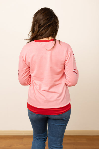 Jolly but Twisted Pink Sweatshirt