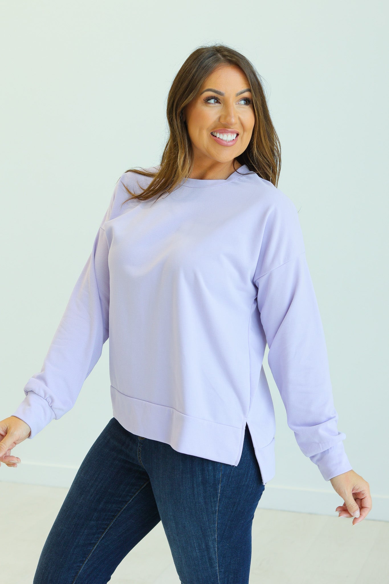 French Terry Sweatshirt in Purple