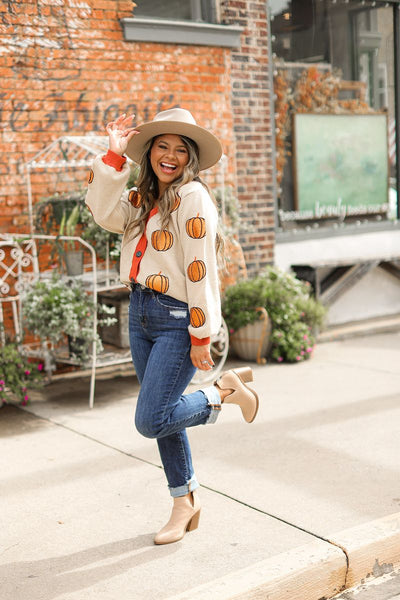 Glitter Pumpkin Cardigan