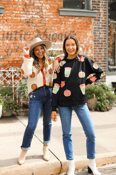 Glitter Pumpkin Cardigan