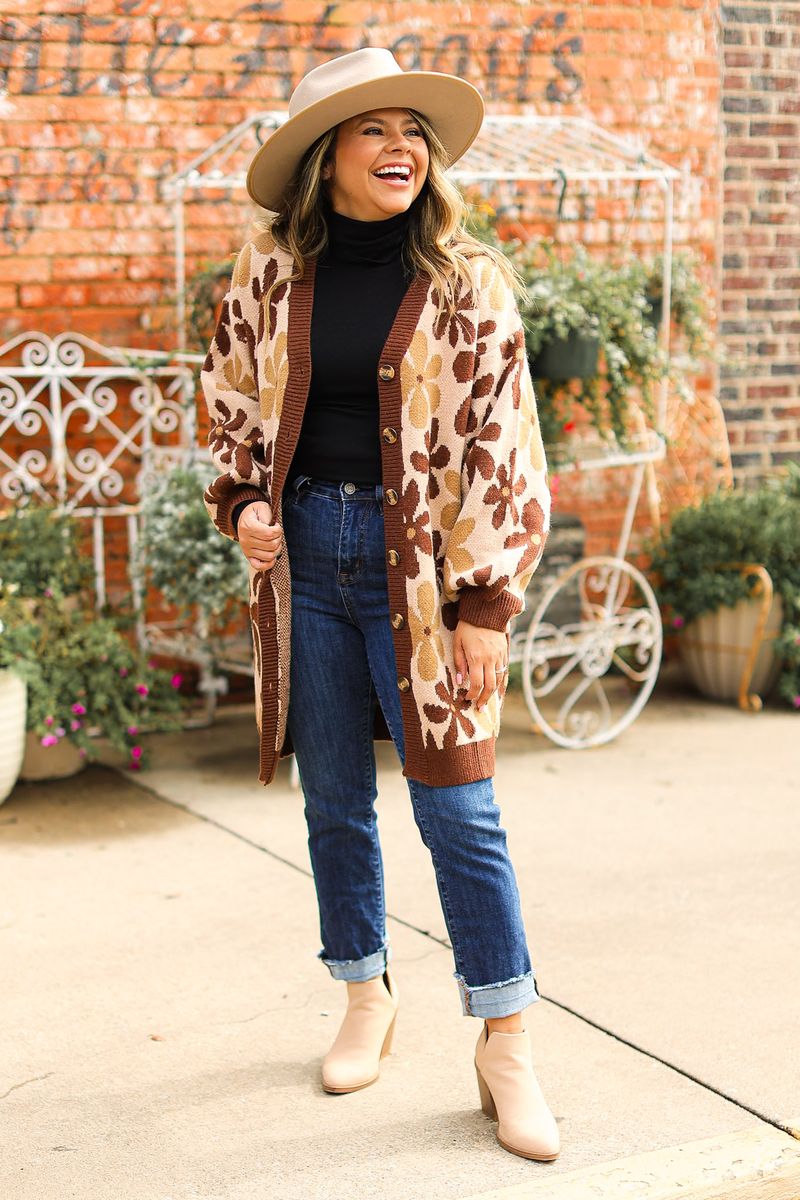 The Arabella Brown Floral Cardigan