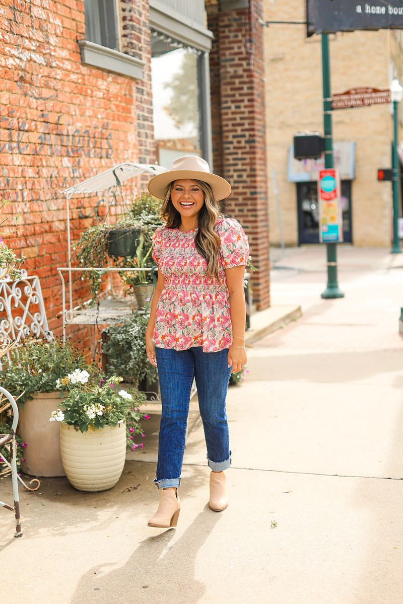 Floral Smocked Blouse