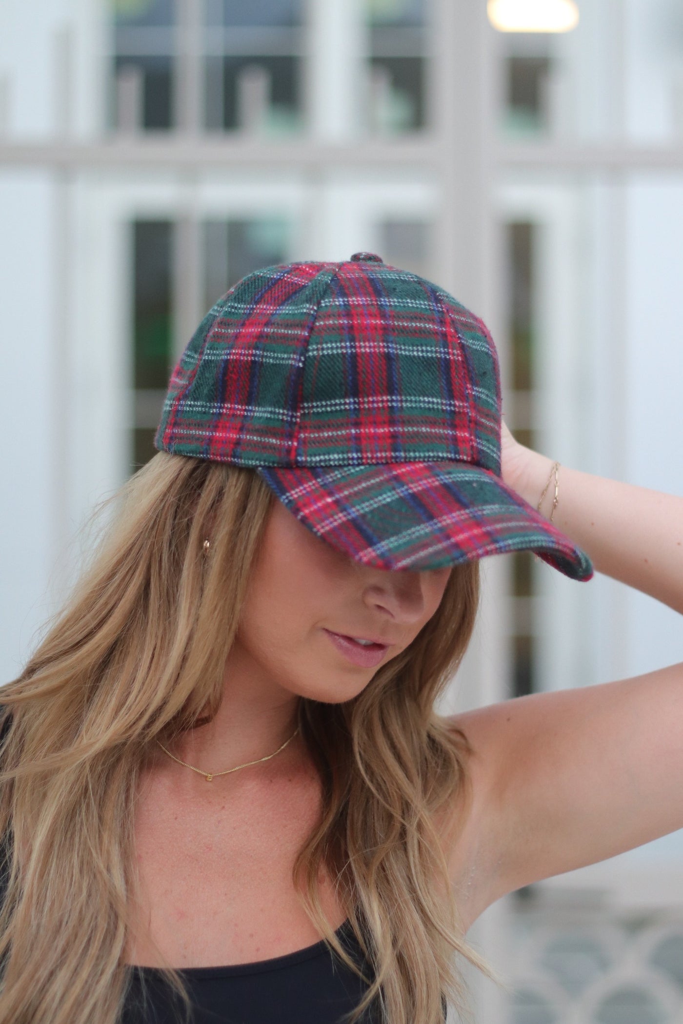 Plaid Flannel Hat, Red & Green