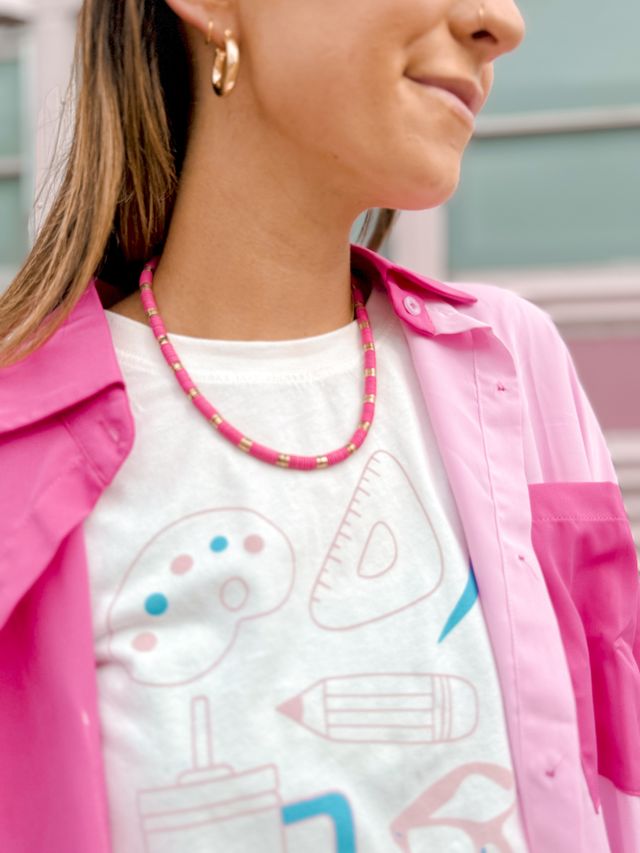 Making Big Statements Pink Chocker Necklace