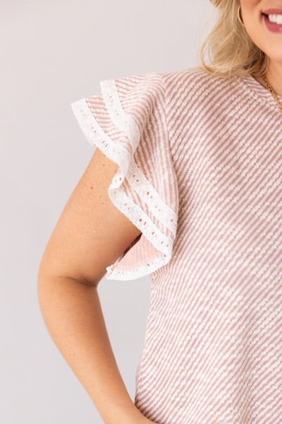 Dusty Rose Knit Top Trim