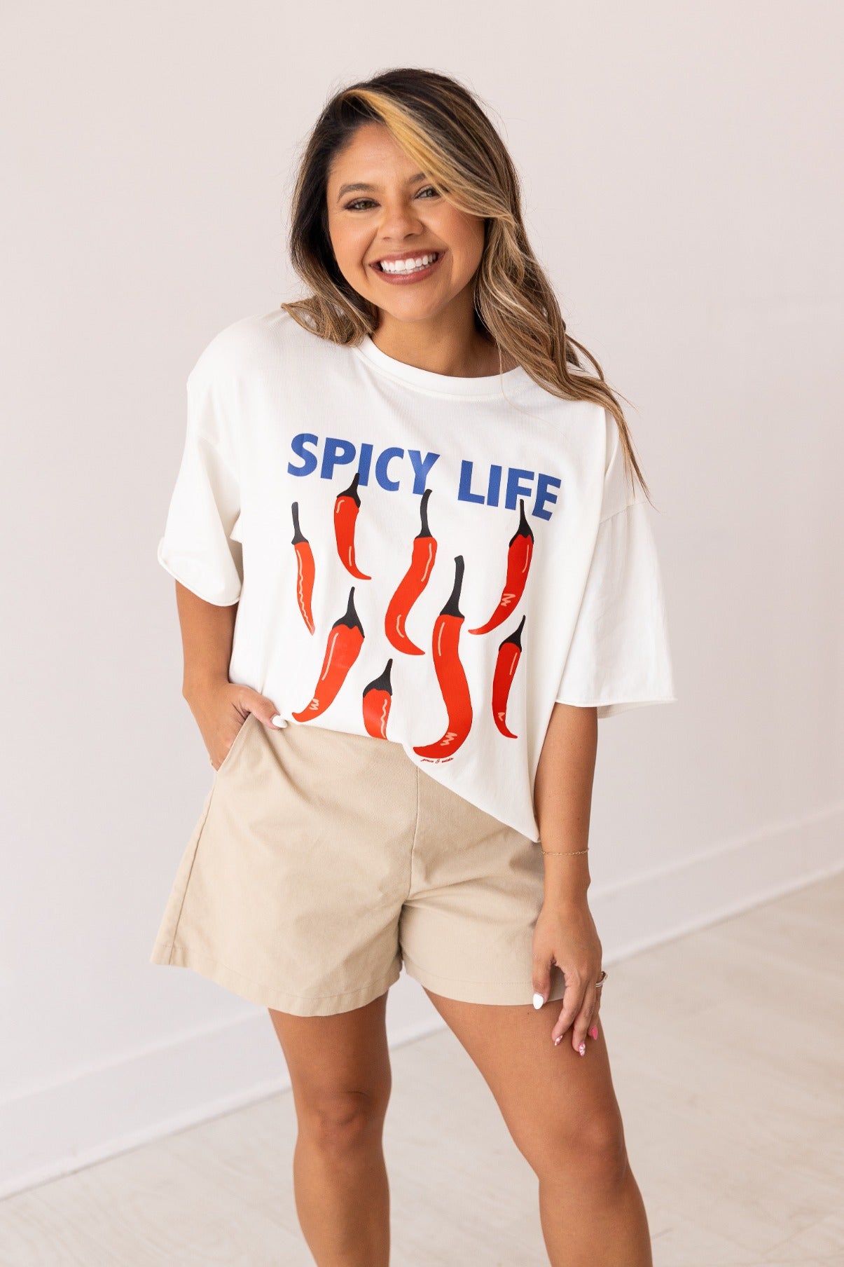 Spicy Life On White Relaxed Fit Tee