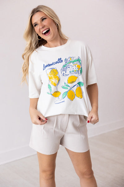 Limoncello On White Relaxed Fit Tee