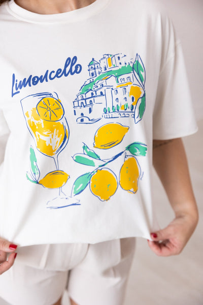 Limoncello On White Relaxed Fit Tee