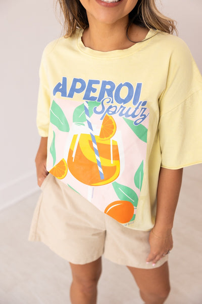 Aperol Spritz On Yellow Relaxed Fit Tee