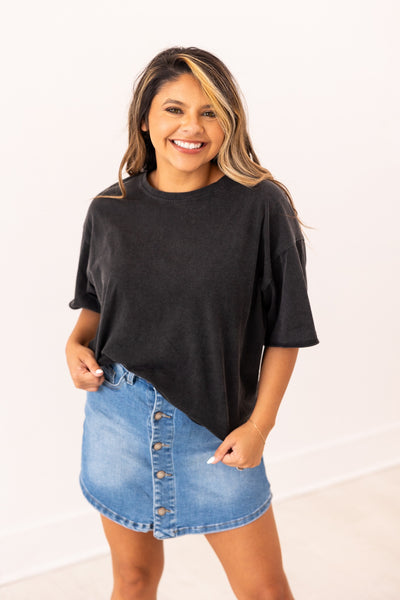 Black Boxy Tee Blank