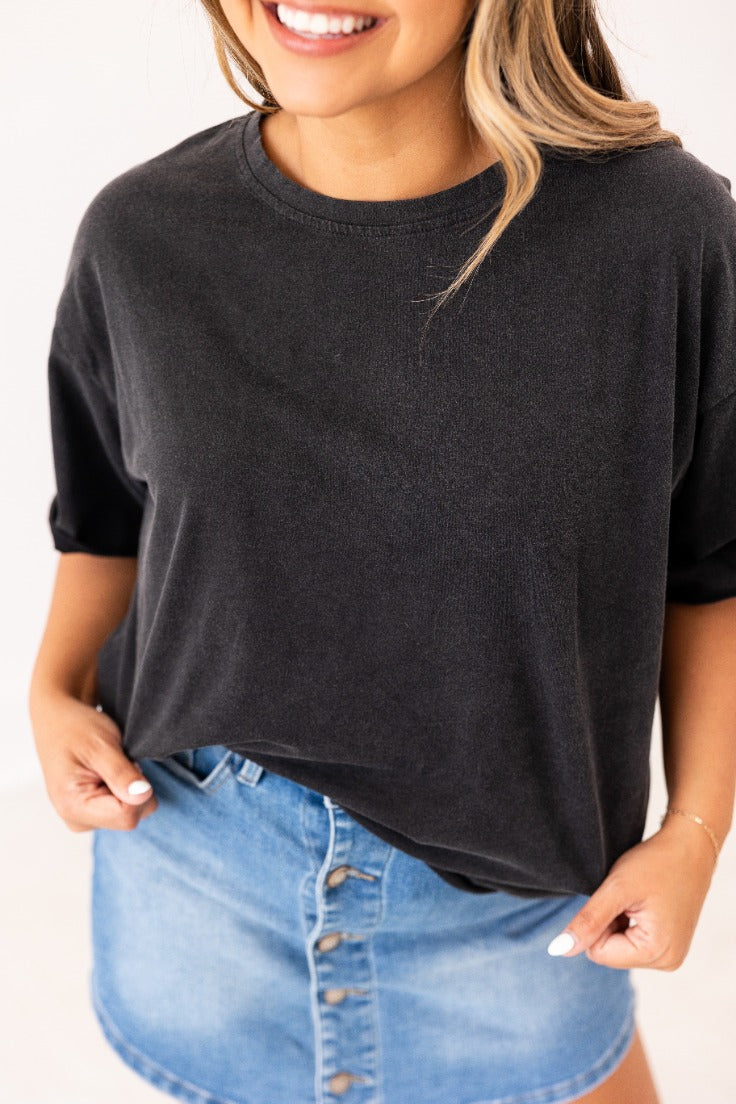 Black Boxy Tee Blank