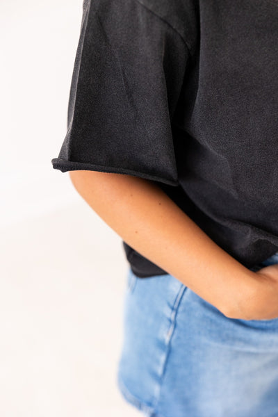 Black Boxy Tee Blank