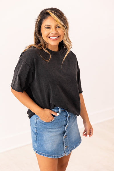 Black Boxy Tee Blank