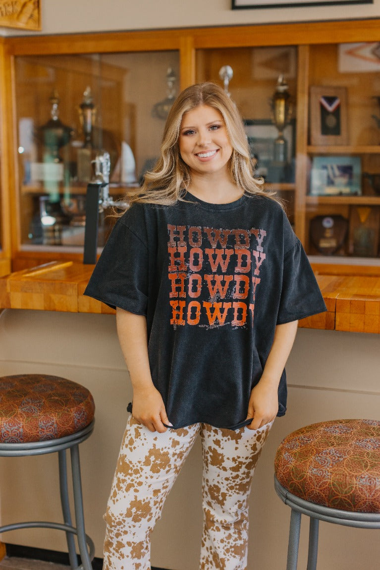 Howdy On Black Tee