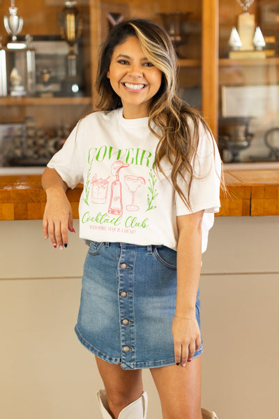 Cowgirl Cocktail on White True Fit Tee