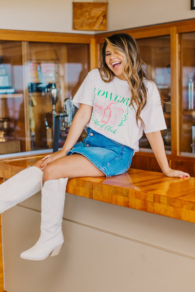 Cowgirl Cocktail on White True Fit Tee