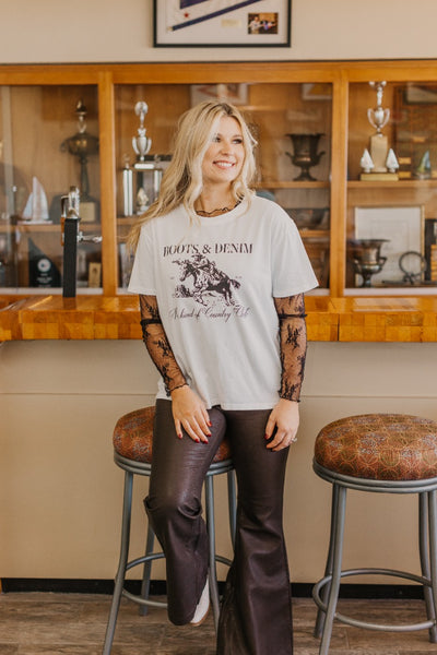 Boots & Denim on White True Fit Tee