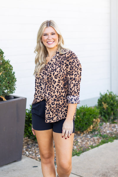 The Kathryn Button-Up, Leopard