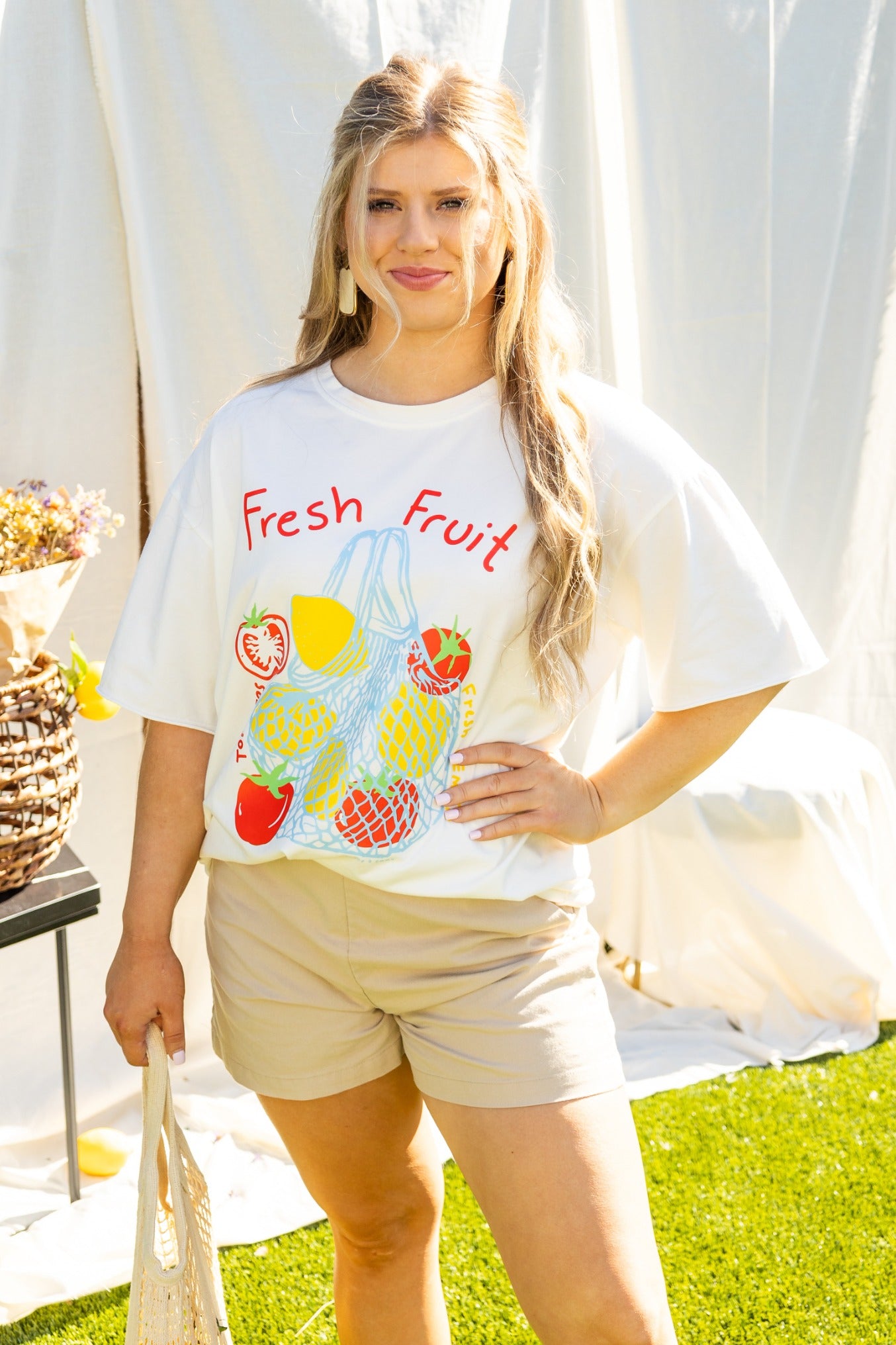 Fresh Fruit On White Relaxed Fit Tee