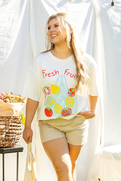 Fresh Fruit On White Relaxed Fit Tee