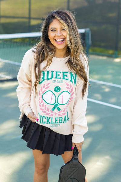 Queen of Pickleball Ivory Sweatshirt