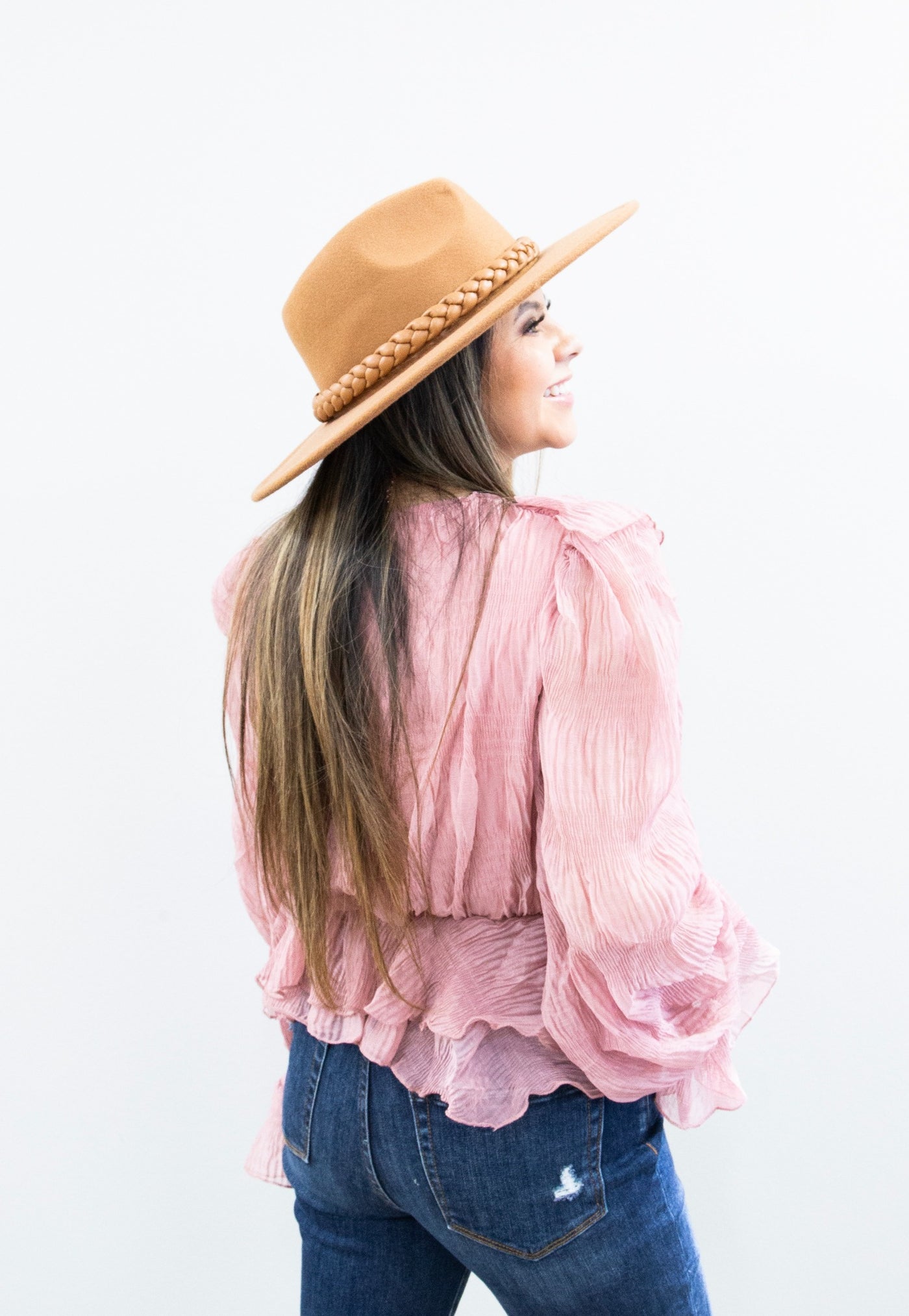 Pink Ruffle Blouse