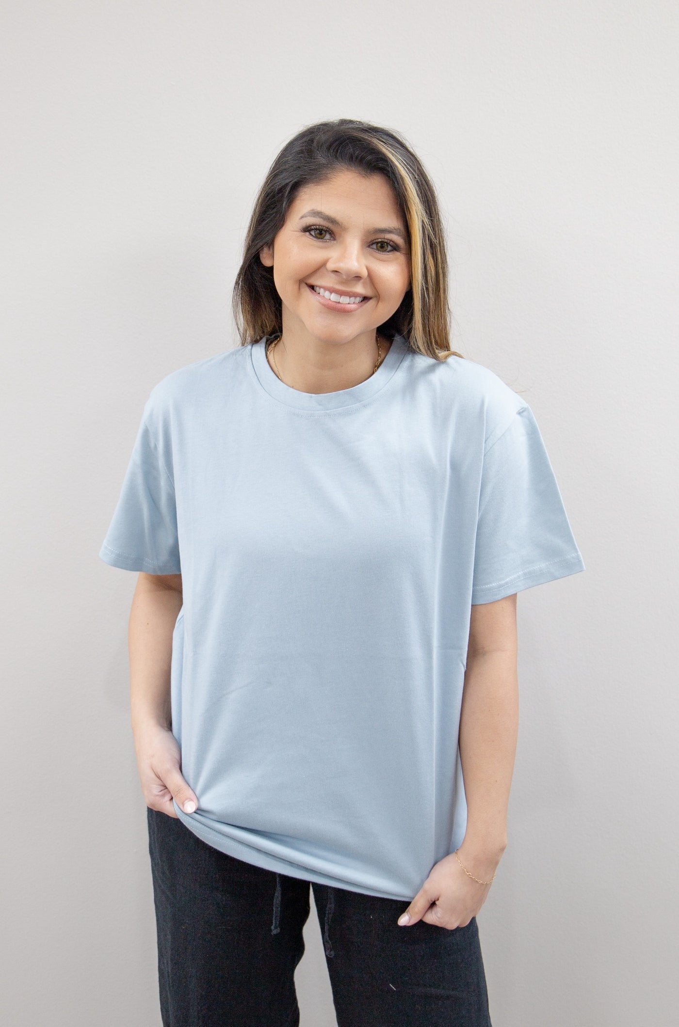 Grey Blue Tee Shirt Blank