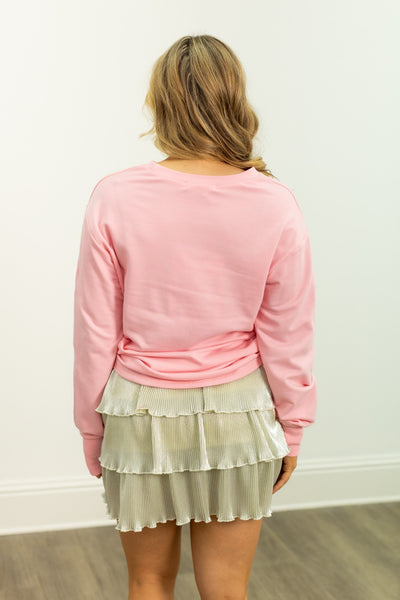 Holly Jolly Sequin Pink Sweatshirt