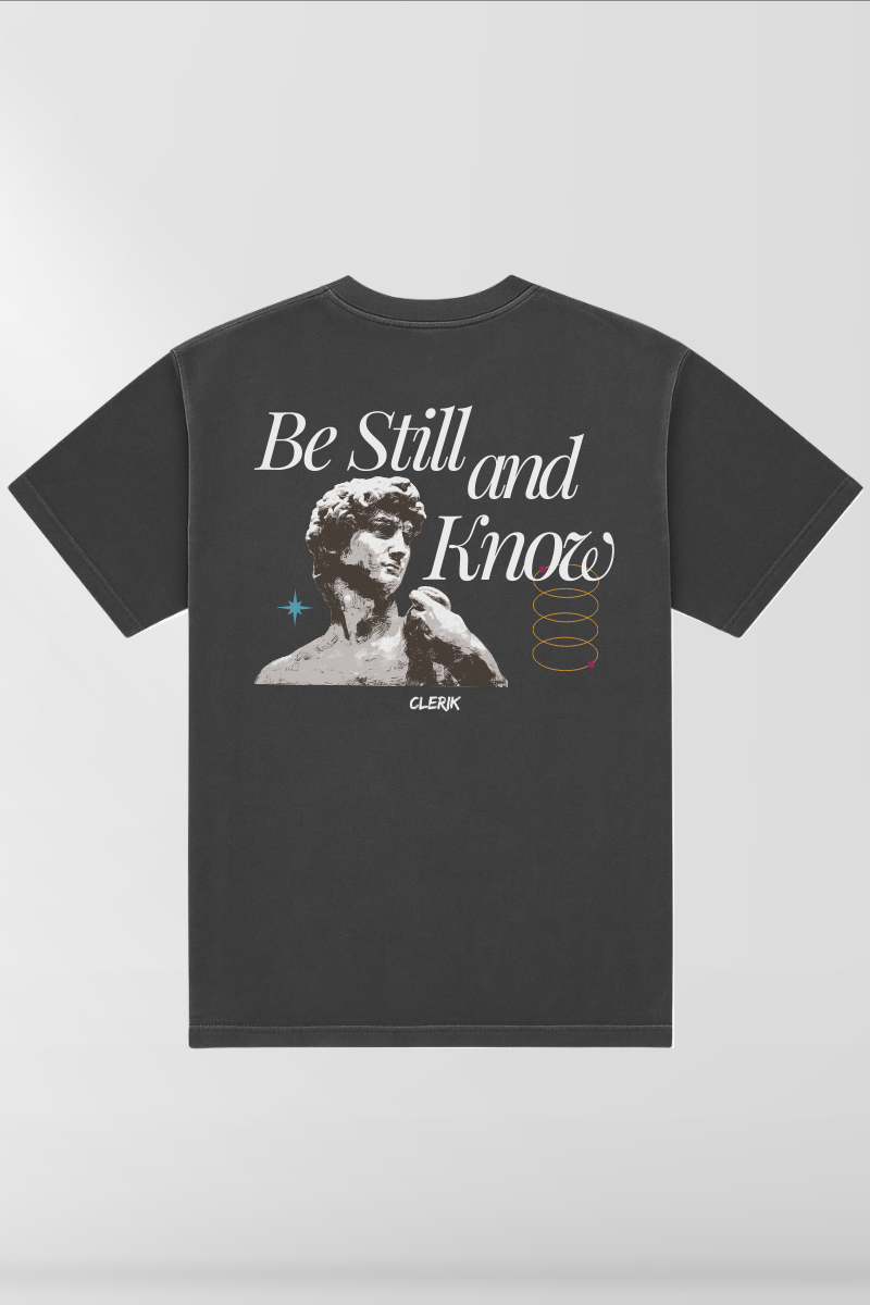 Be Still and Know on Vintage Black Box Tee