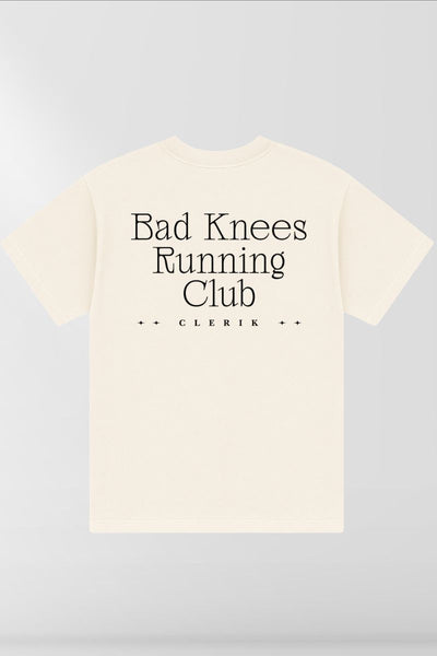 Bad Knees Running Club on Cream Box Tee