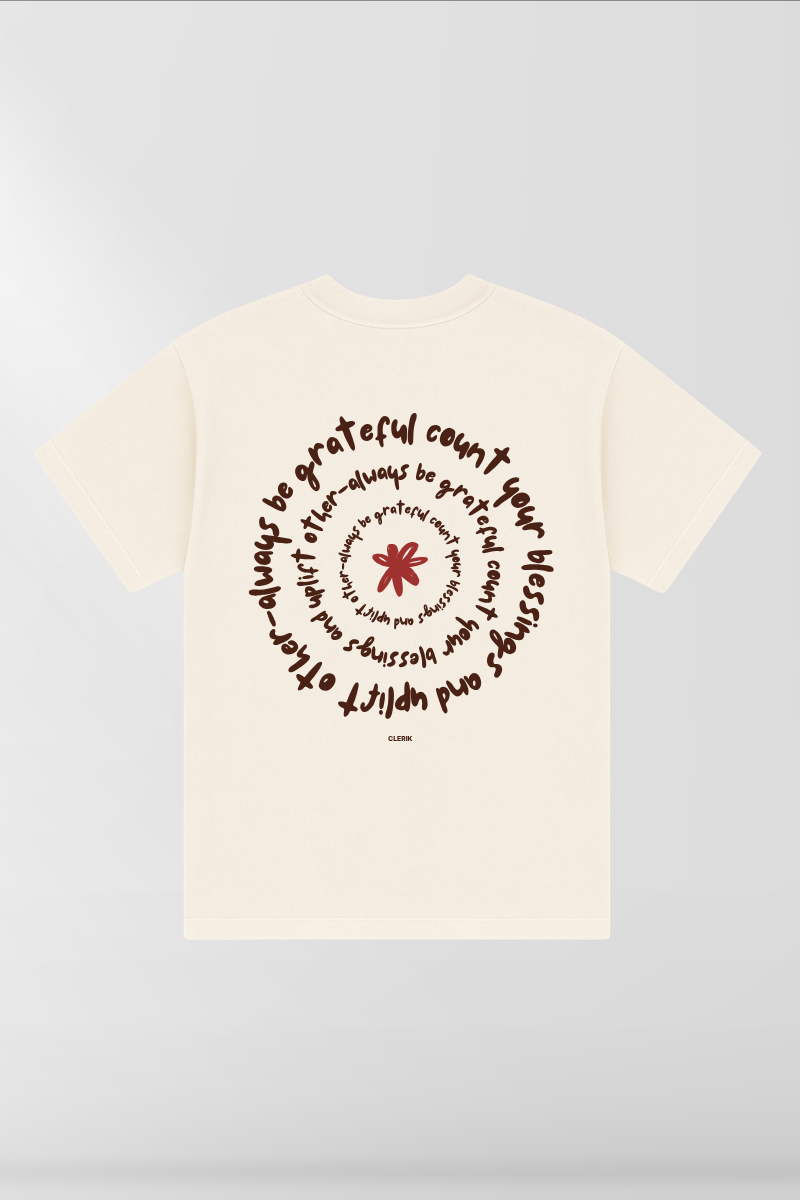 Always Be Grateful on Cream Box Tee